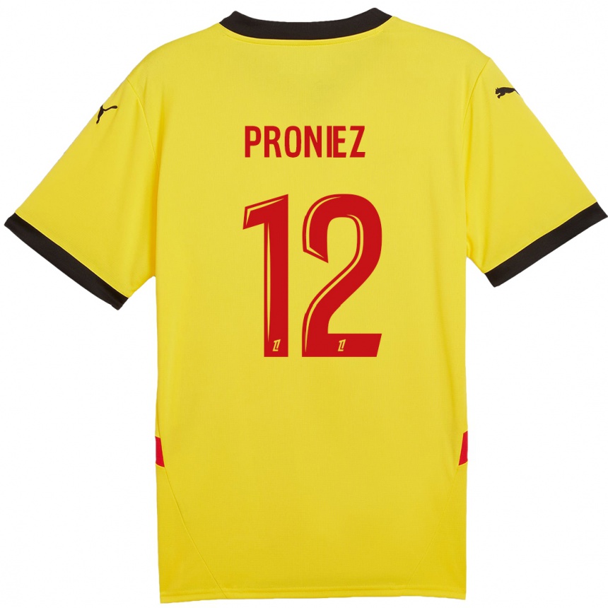 Niño Fútbol Camiseta Fany Proniez #12 Amarillo Rojo 1ª Equipación 2024/25 México