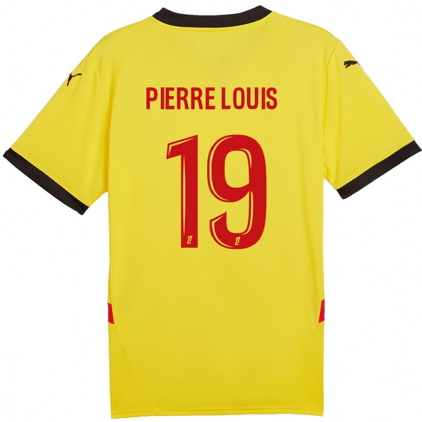 Niño Fútbol Camiseta Dayana Pierre-Louis #19 Amarillo Rojo 1ª Equipación 2024/25 México