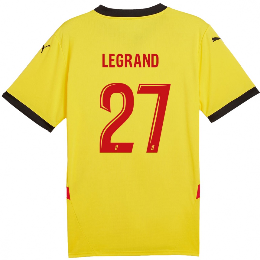 Niño Fútbol Camiseta Bérénice Legrand #27 Amarillo Rojo 1ª Equipación 2024/25 México