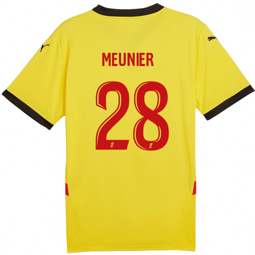 Niño Fútbol Camiseta Jennifer Meunier #28 Amarillo Rojo 1ª Equipación 2024/25 México