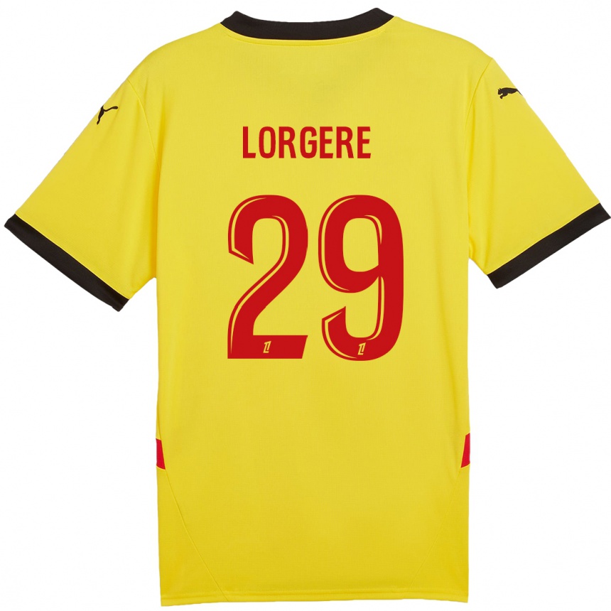 Niño Fútbol Camiseta Charlotte Lorgeré #29 Amarillo Rojo 1ª Equipación 2024/25 México