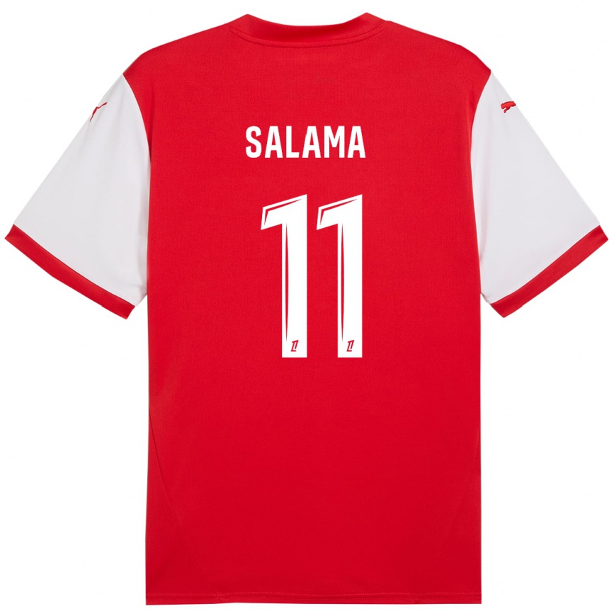 Niño Fútbol Camiseta Amine Salama #11 Rojo Blanco 1ª Equipación 2024/25 México