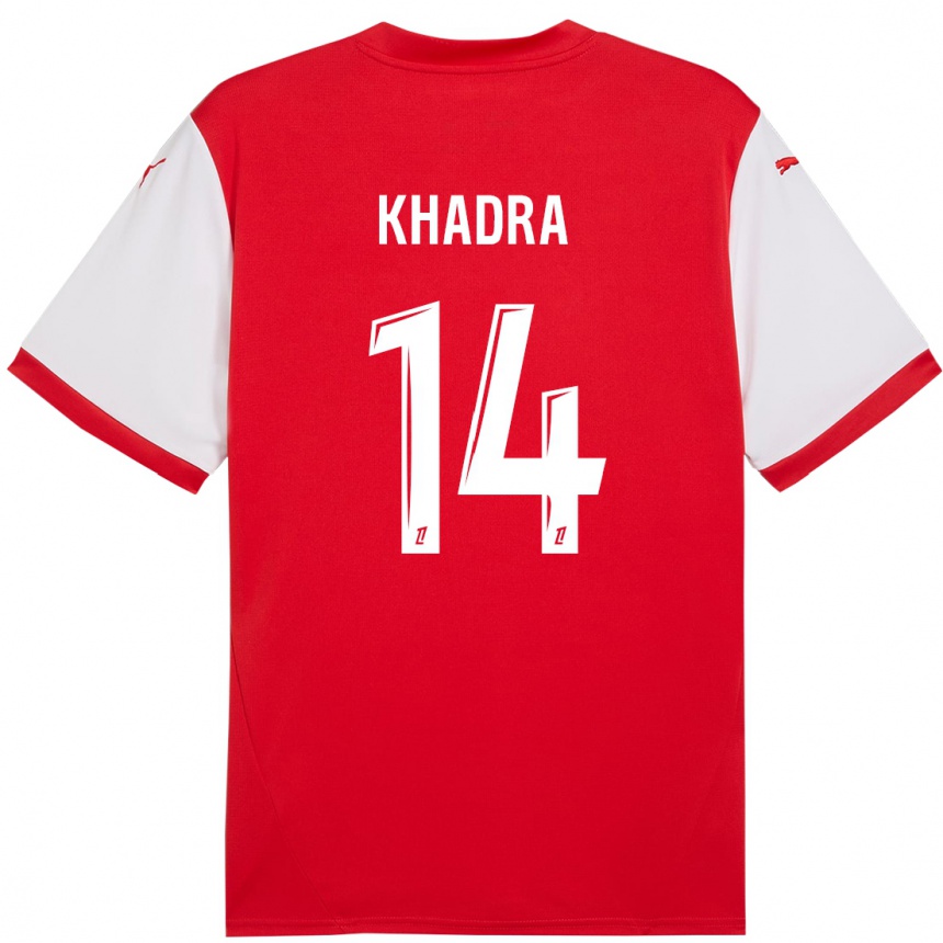 Niño Fútbol Camiseta Reda Khadra #14 Rojo Blanco 1ª Equipación 2024/25 México