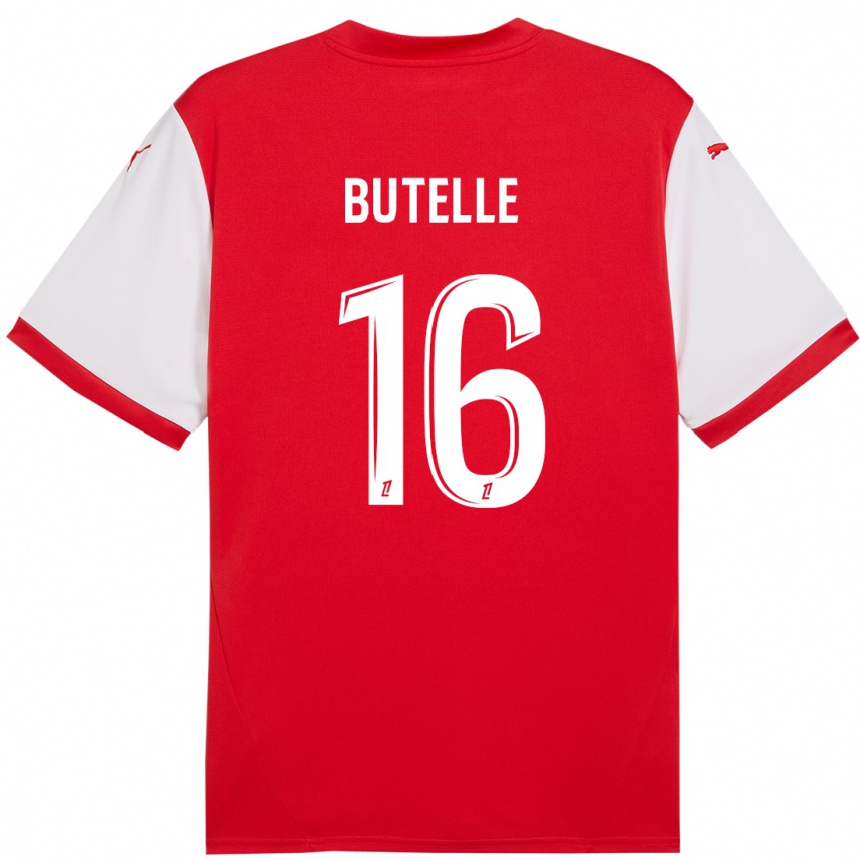 Niño Fútbol Camiseta Ludovic Butelle #16 Rojo Blanco 1ª Equipación 2024/25 México