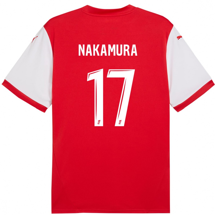 Niño Fútbol Camiseta Keito Nakamura #17 Rojo Blanco 1ª Equipación 2024/25 México