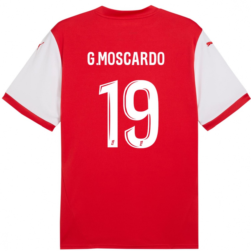 Niño Fútbol Camiseta Gabriel Moscardo #19 Rojo Blanco 1ª Equipación 2024/25 México