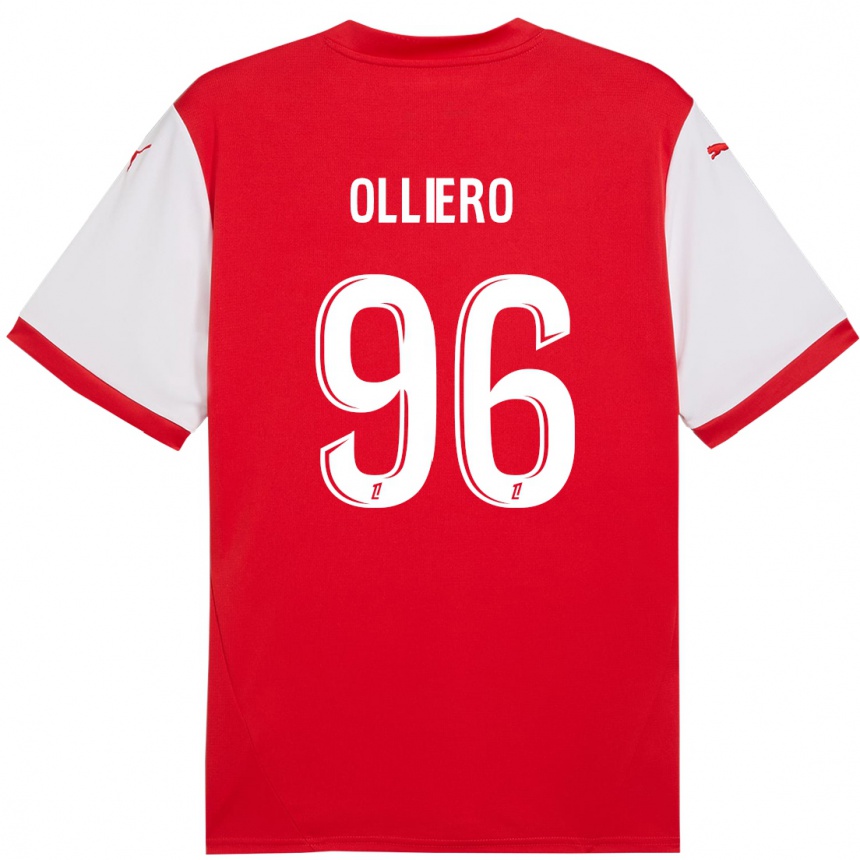 Niño Fútbol Camiseta Alexandre Olliero #96 Rojo Blanco 1ª Equipación 2024/25 México