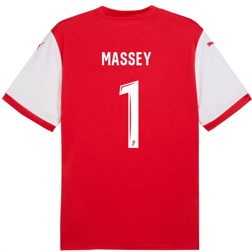 Niño Fútbol Camiseta Kayza Massey #1 Rojo Blanco 1ª Equipación 2024/25 México