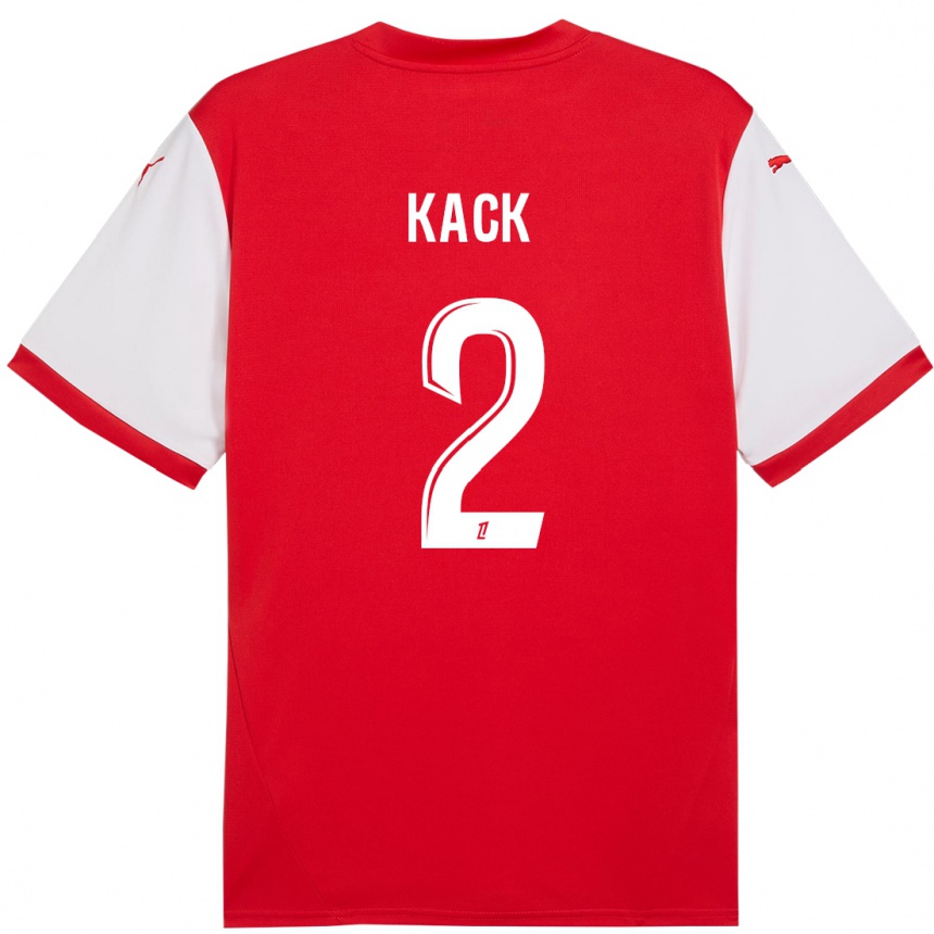 Niño Fútbol Camiseta Mathilde Kack #2 Rojo Blanco 1ª Equipación 2024/25 México