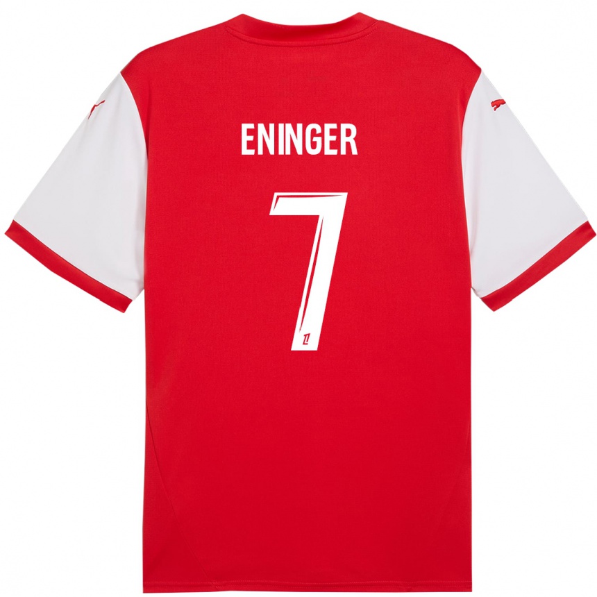 Niño Fútbol Camiseta Thelma Eninger #7 Rojo Blanco 1ª Equipación 2024/25 México