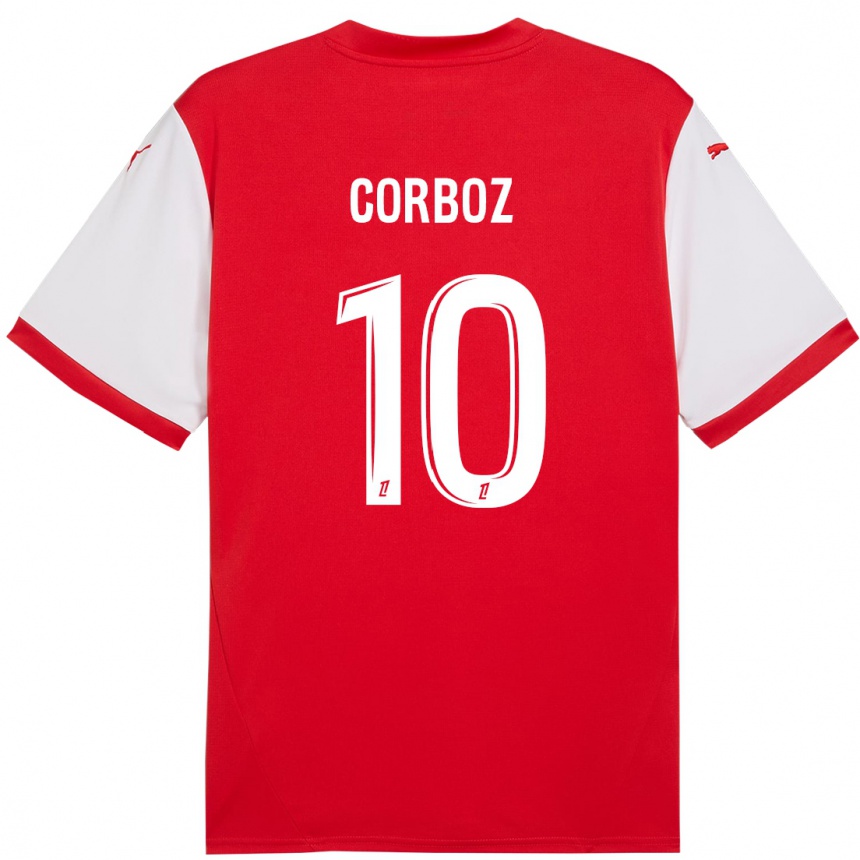 Niño Fútbol Camiseta Rachel Corboz #10 Rojo Blanco 1ª Equipación 2024/25 México