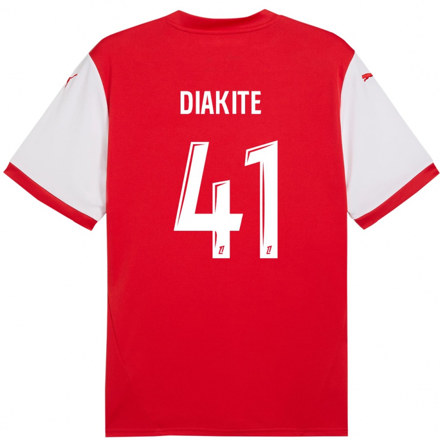 Niño Fútbol Camiseta Ibrahim Diakité #41 Rojo Blanco 1ª Equipación 2024/25 México