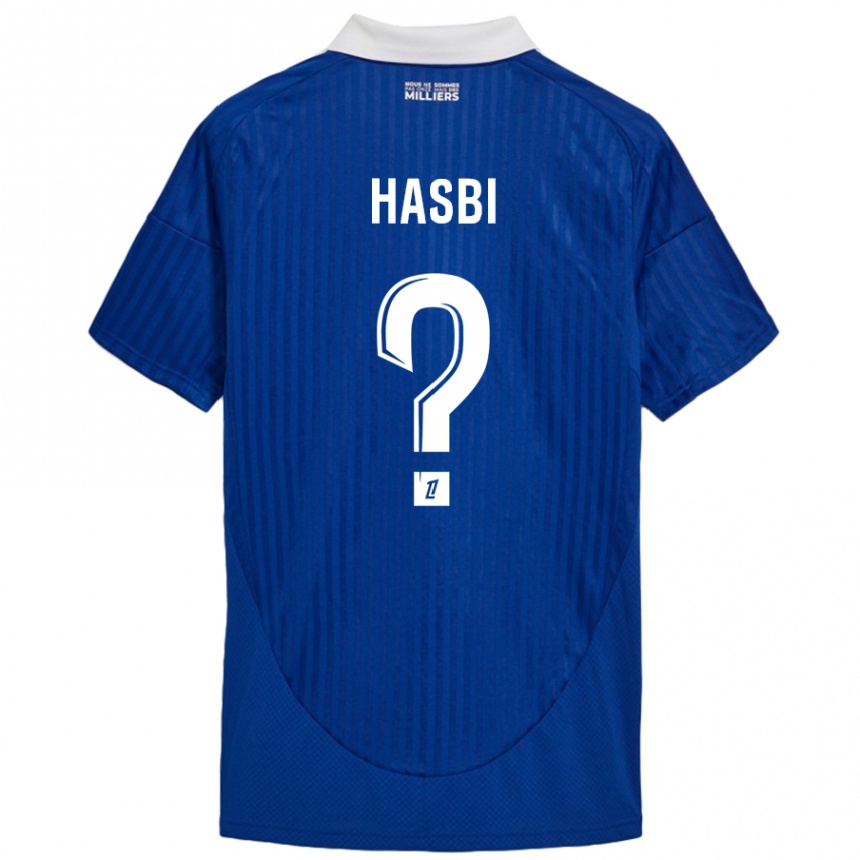 Niño Fútbol Camiseta Walid Hasbi #0 Azul Blanco 1ª Equipación 2024/25 México