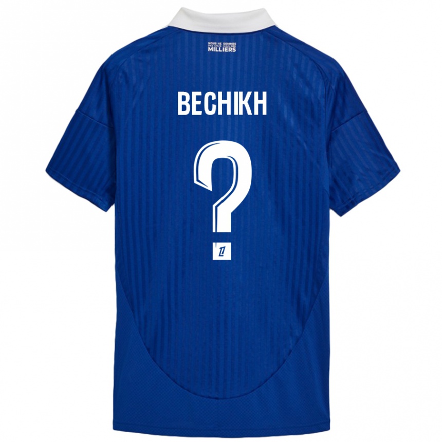 Niño Fútbol Camiseta Mohamed Bechikh #0 Azul Blanco 1ª Equipación 2024/25 México