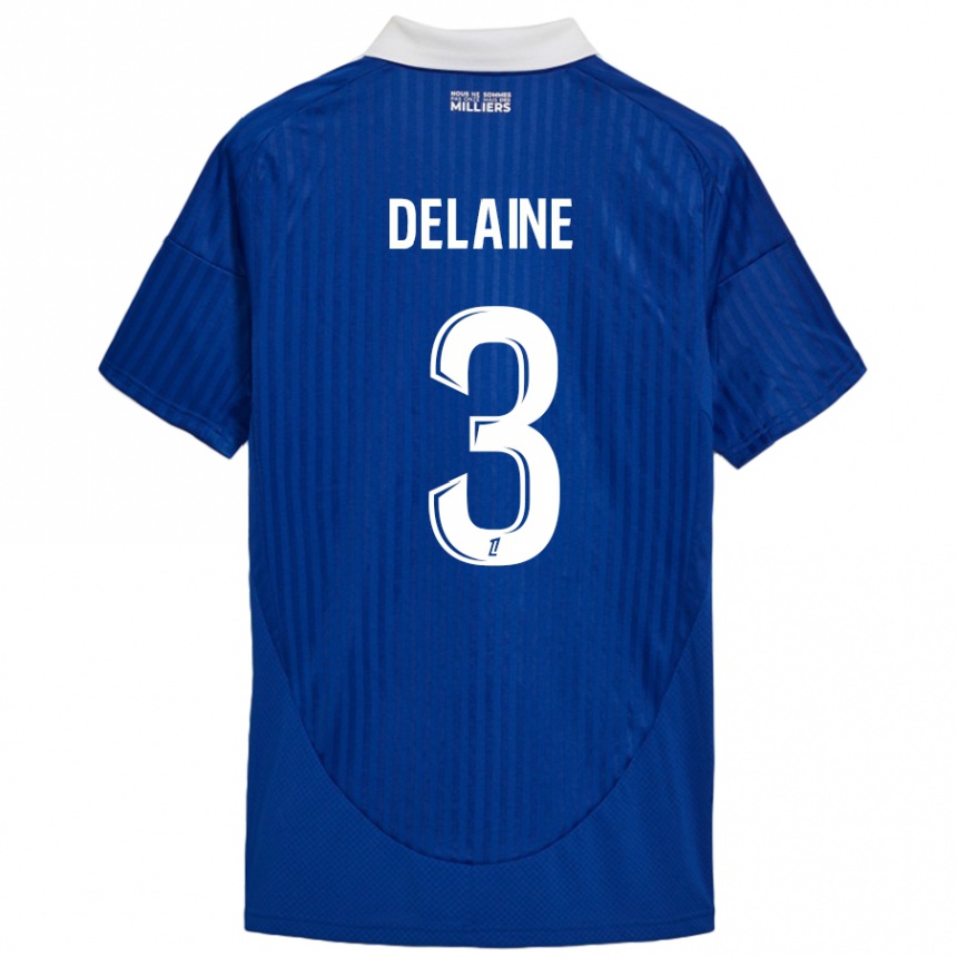 Niño Fútbol Camiseta Thomas Delaine #3 Azul Blanco 1ª Equipación 2024/25 México