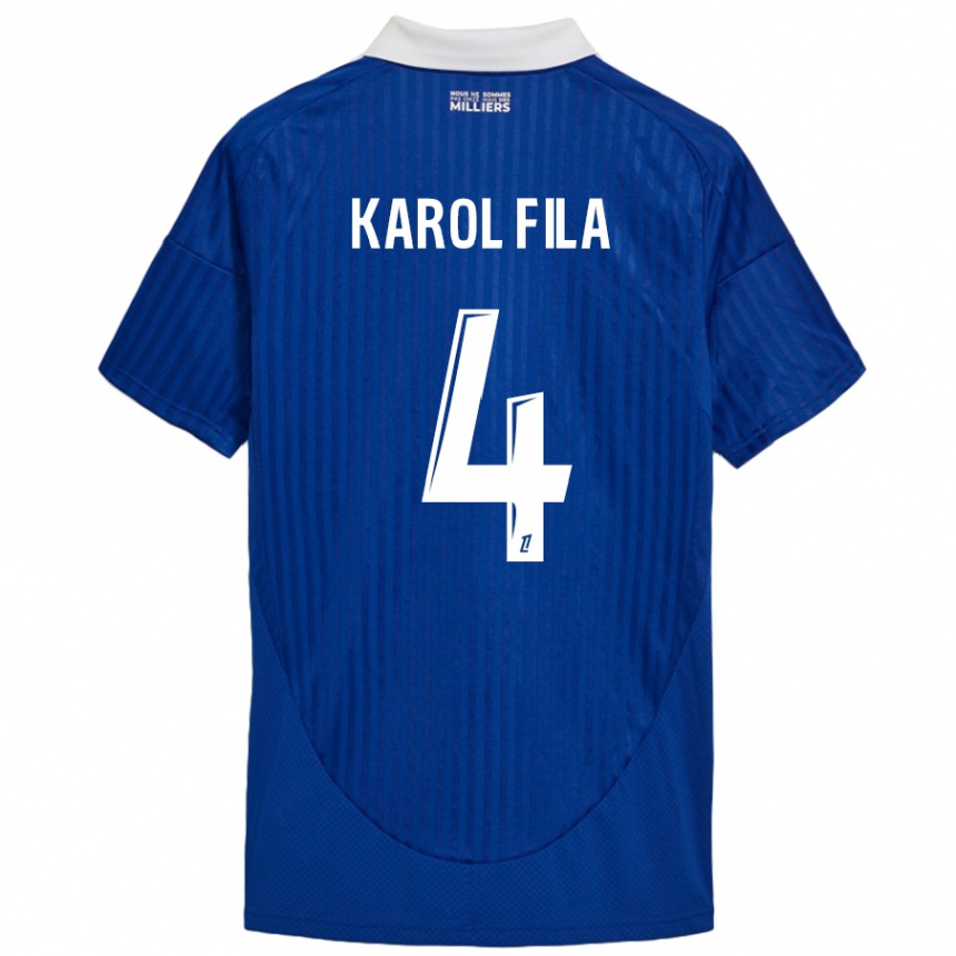 Niño Fútbol Camiseta Karol Fila #4 Azul Blanco 1ª Equipación 2024/25 México