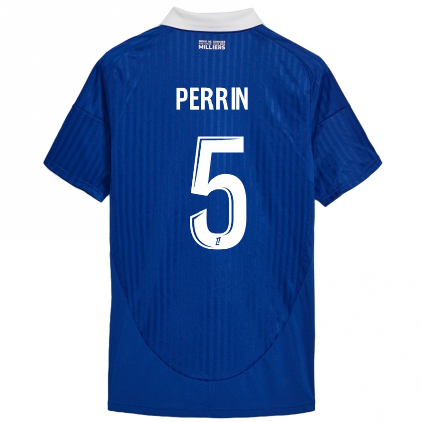 Niño Fútbol Camiseta Lucas Perrin #5 Azul Blanco 1ª Equipación 2024/25 México