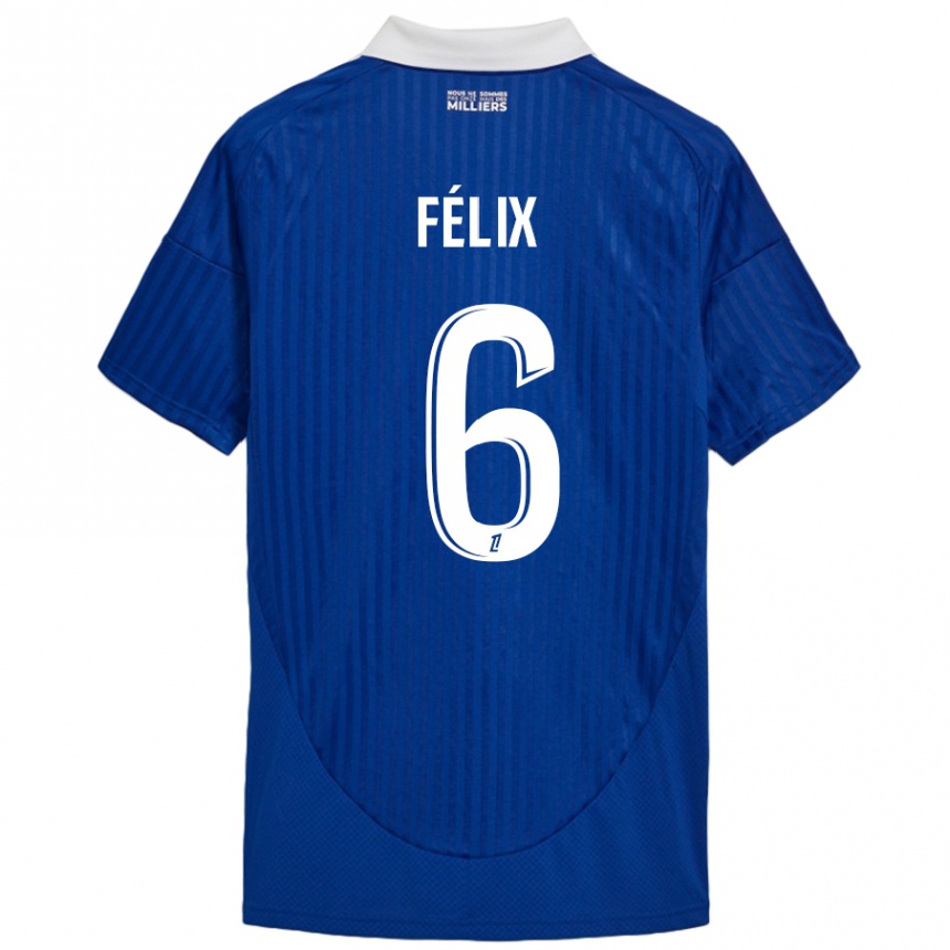 Niño Fútbol Camiseta Félix Lemaréchal #6 Azul Blanco 1ª Equipación 2024/25 México