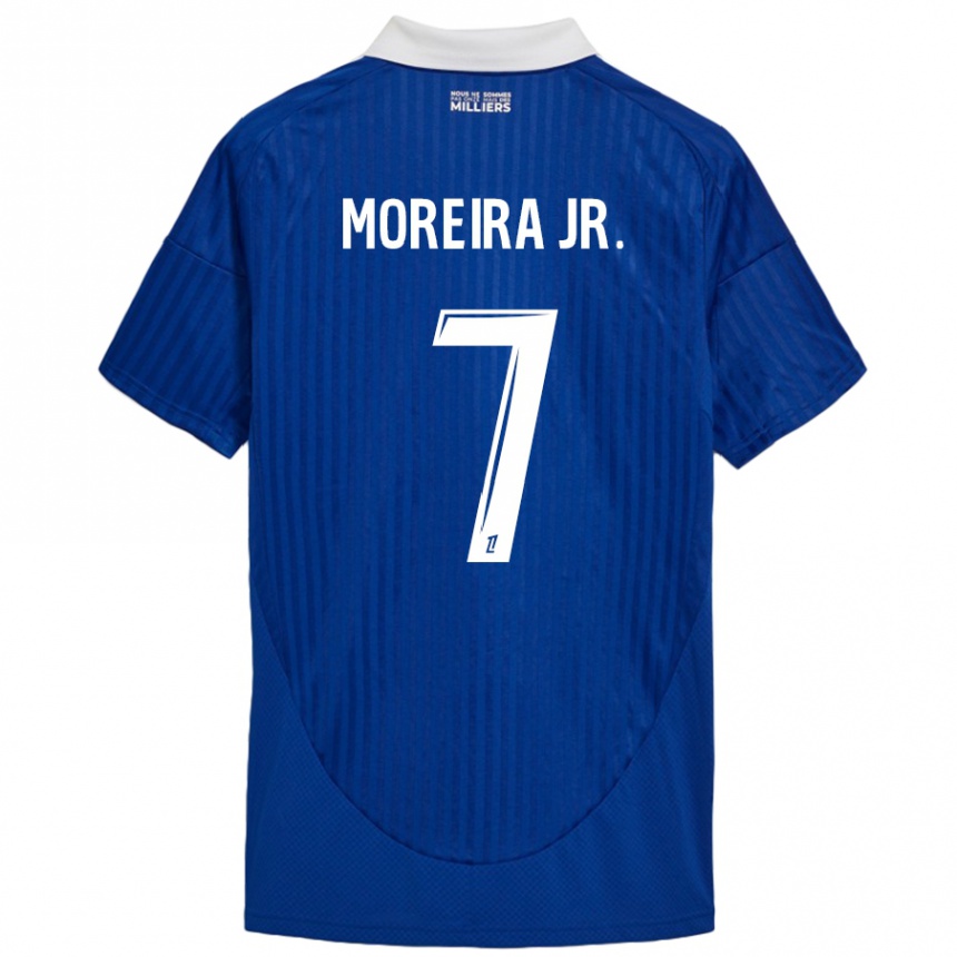 Niño Fútbol Camiseta Diego Moreira #7 Azul Blanco 1ª Equipación 2024/25 México