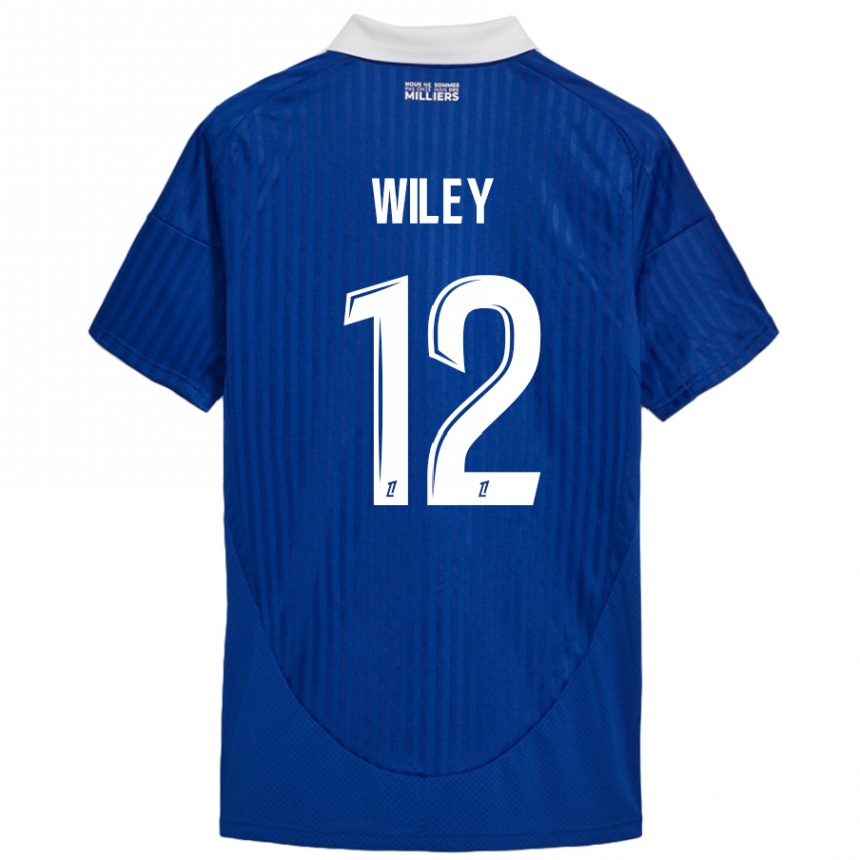 Niño Fútbol Camiseta Caleb Wiley #12 Azul Blanco 1ª Equipación 2024/25 México