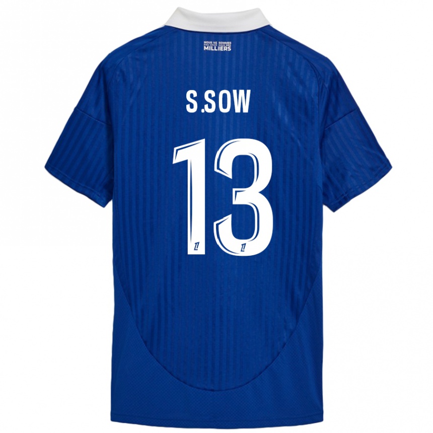 Niño Fútbol Camiseta Saïdou Sow #13 Azul Blanco 1ª Equipación 2024/25 México