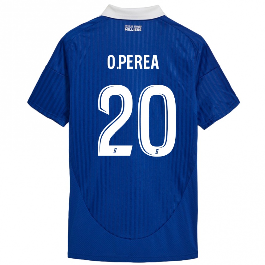 Niño Fútbol Camiseta Óscar Perea #20 Azul Blanco 1ª Equipación 2024/25 México