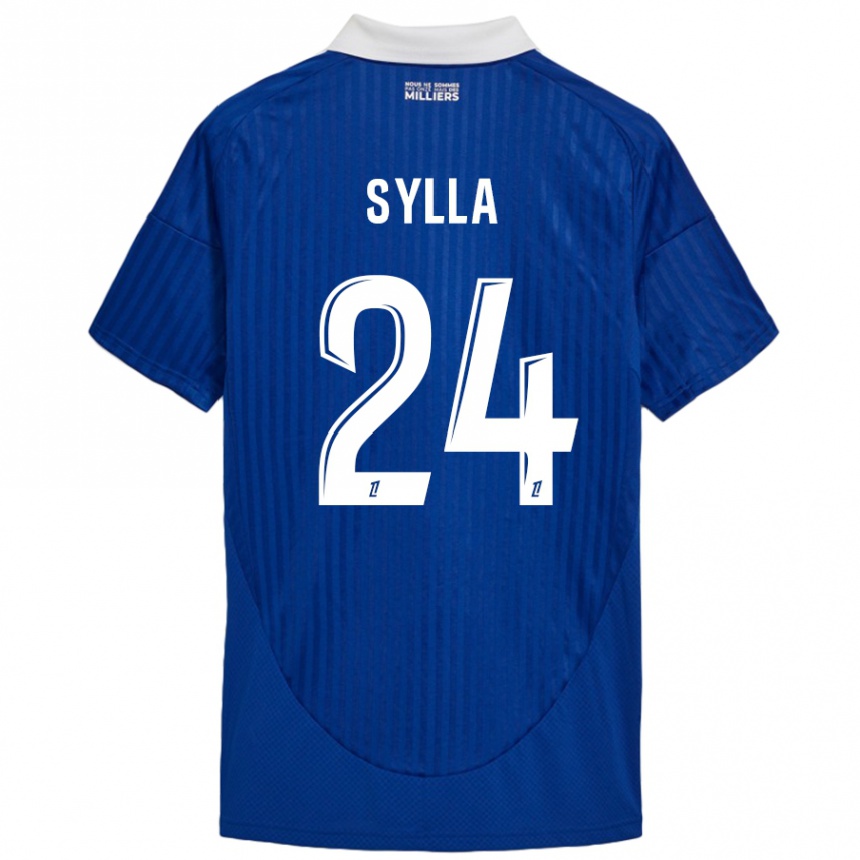 Niño Fútbol Camiseta Abakar Sylla #24 Azul Blanco 1ª Equipación 2024/25 México