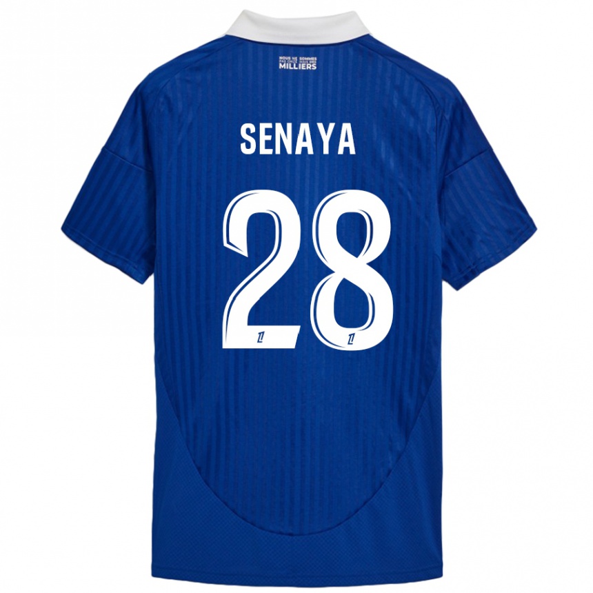 Niño Fútbol Camiseta Marvin Senaya #28 Azul Blanco 1ª Equipación 2024/25 México