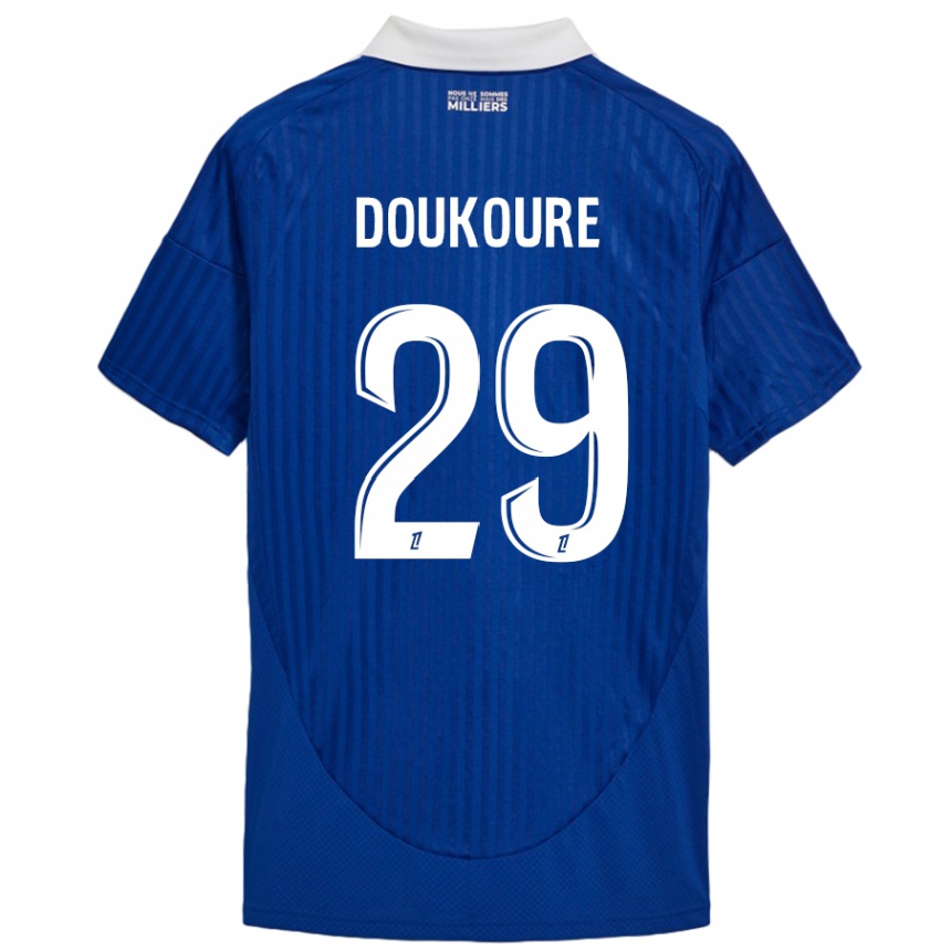 Niño Fútbol Camiseta Ismaël Doukouré #29 Azul Blanco 1ª Equipación 2024/25 México