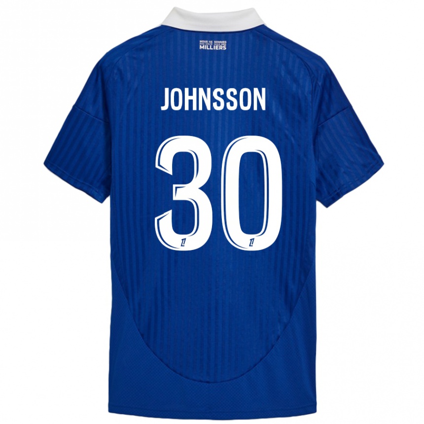 Niño Fútbol Camiseta Karl-Johan Johnsson #30 Azul Blanco 1ª Equipación 2024/25 México