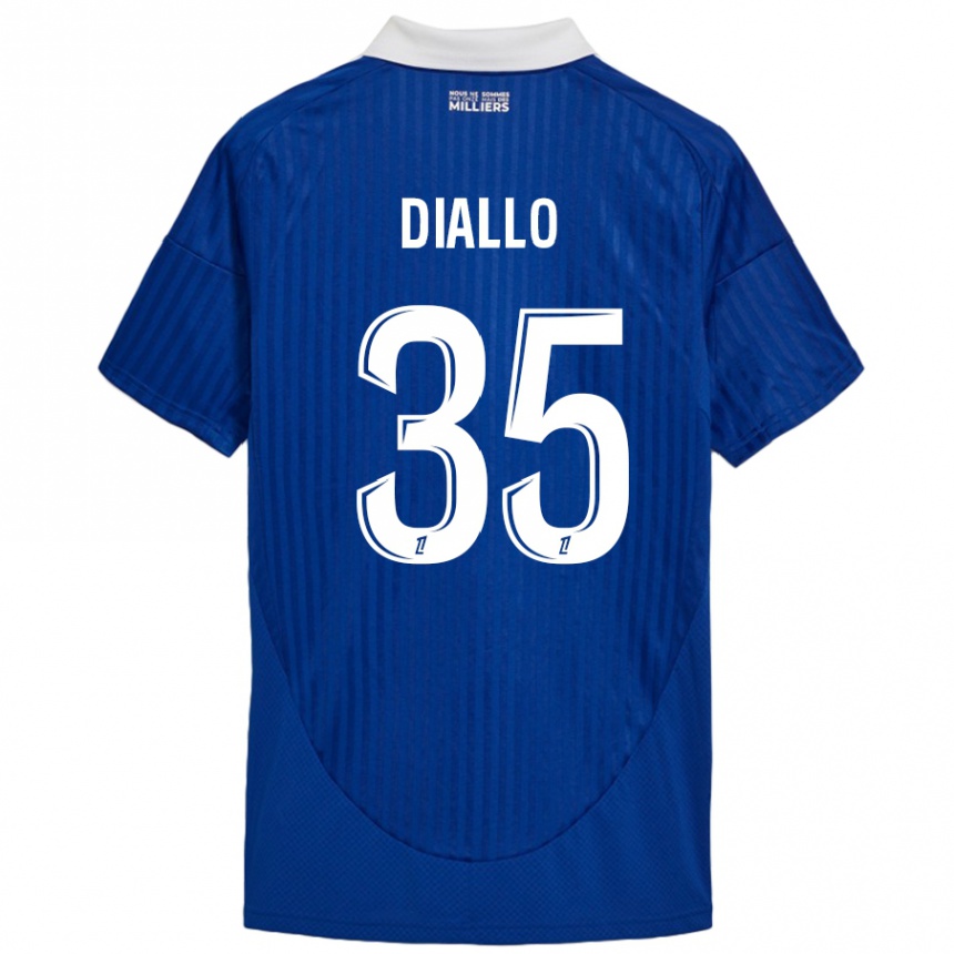 Niño Fútbol Camiseta Tidiane Diallo #35 Azul Blanco 1ª Equipación 2024/25 México