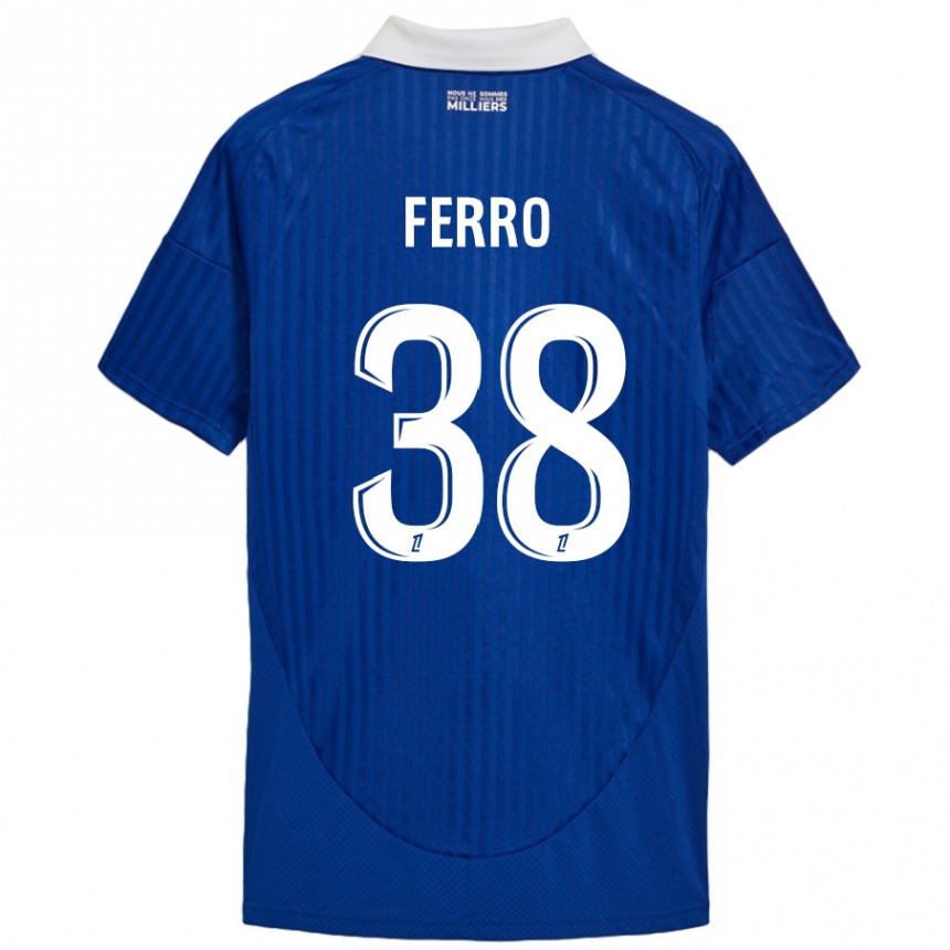 Niño Fútbol Camiseta Nolan Ferro #38 Azul Blanco 1ª Equipación 2024/25 México