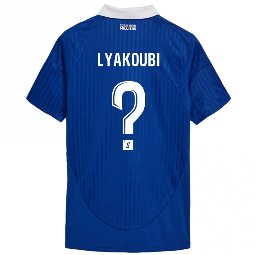 Niño Fútbol Camiseta Oussama Lyakoubi #0 Azul Blanco 1ª Equipación 2024/25 México