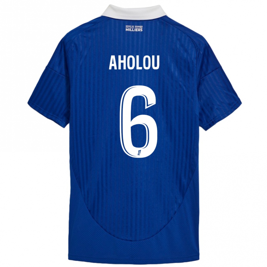 Niño Fútbol Camiseta Jean-Eudes Aholou #6 Azul Blanco 1ª Equipación 2024/25 México