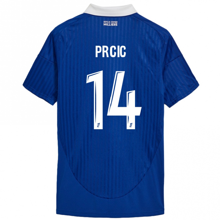 Niño Fútbol Camiseta Sanjin Prcic #14 Azul Blanco 1ª Equipación 2024/25 México