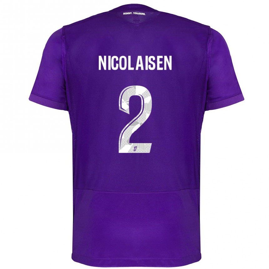 Niño Fútbol Camiseta Rasmus Nicolaisen #2 Morado Blanco 1ª Equipación 2024/25 México