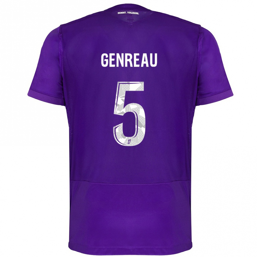 Niño Fútbol Camiseta Denis Genreau #5 Morado Blanco 1ª Equipación 2024/25 México