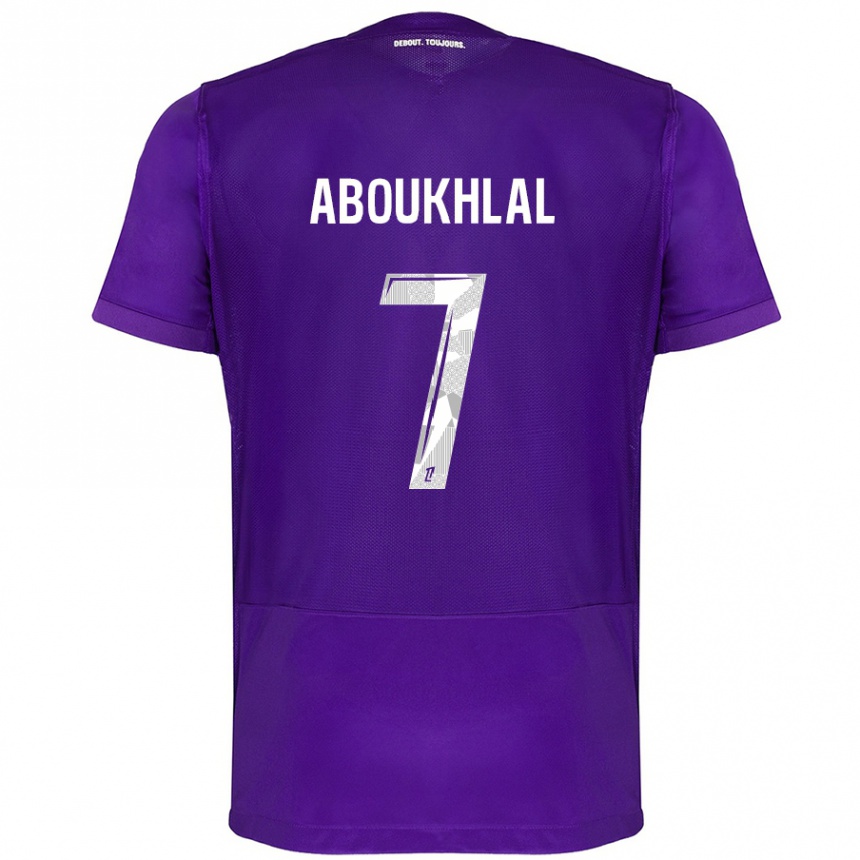 Niño Fútbol Camiseta Zakaria Aboukhlal #7 Morado Blanco 1ª Equipación 2024/25 México