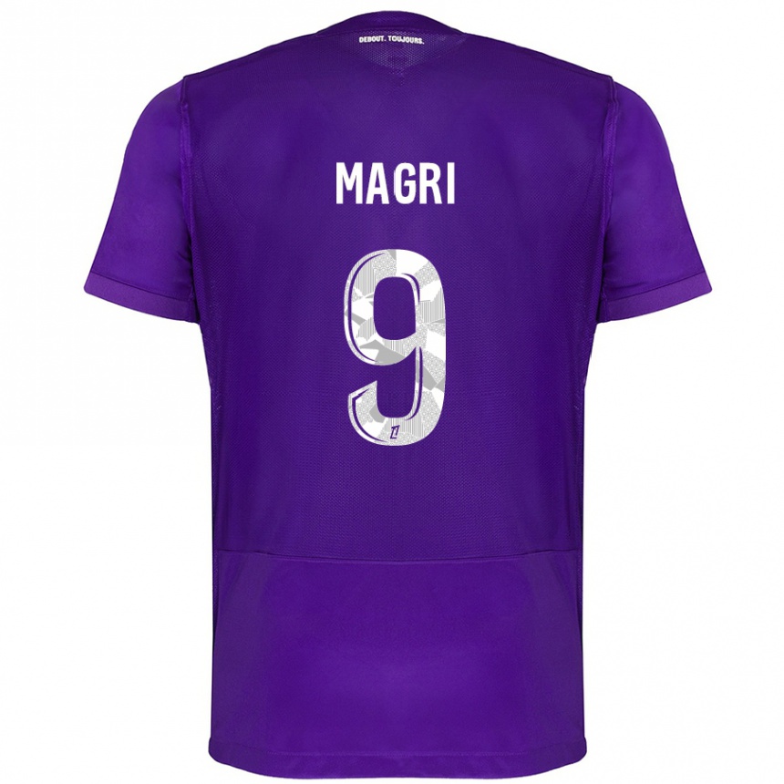 Niño Fútbol Camiseta Frank Magri #9 Morado Blanco 1ª Equipación 2024/25 México