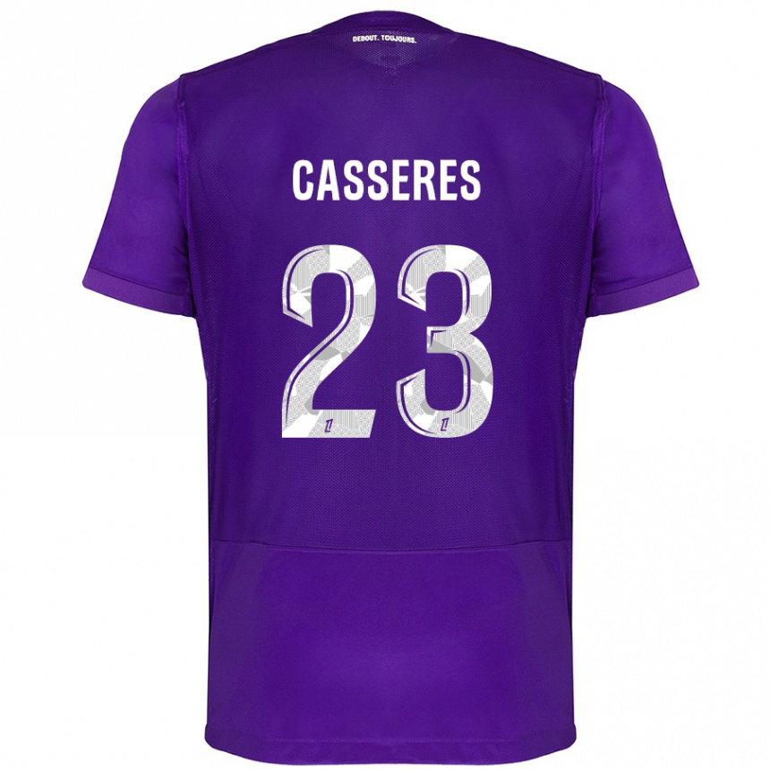 Niño Fútbol Camiseta Cristian Cásseres Jr. #23 Morado Blanco 1ª Equipación 2024/25 México