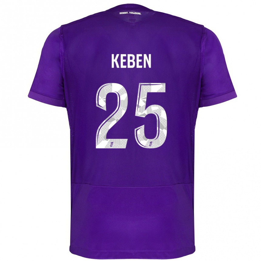 Niño Fútbol Camiseta Kévin Keben #25 Morado Blanco 1ª Equipación 2024/25 México