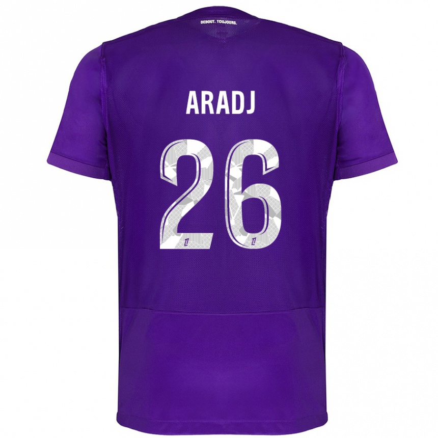 Niño Fútbol Camiseta Ylies Aradj #26 Morado Blanco 1ª Equipación 2024/25 México