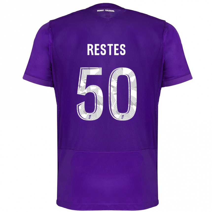 Niño Fútbol Camiseta Guillaume Restes #50 Morado Blanco 1ª Equipación 2024/25 México