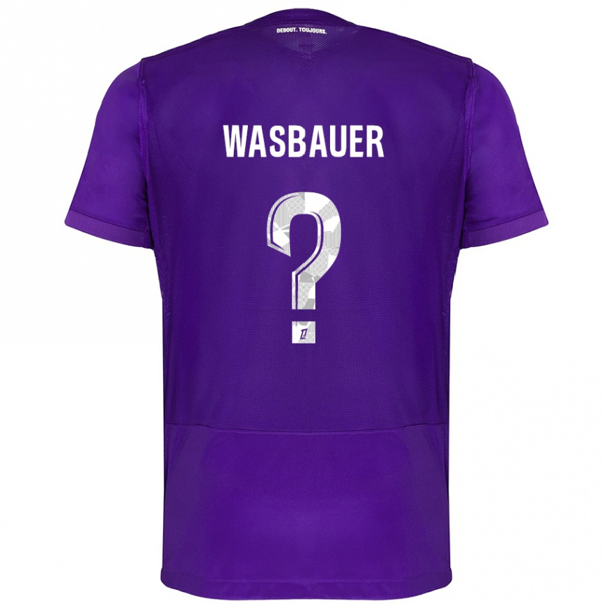 Niño Fútbol Camiseta Nicolas Wasbauer #0 Morado Blanco 1ª Equipación 2024/25 México