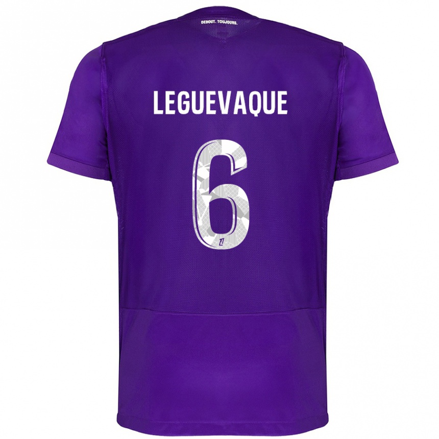 Niño Fútbol Camiseta Laurie Leguevaque #6 Morado Blanco 1ª Equipación 2024/25 México