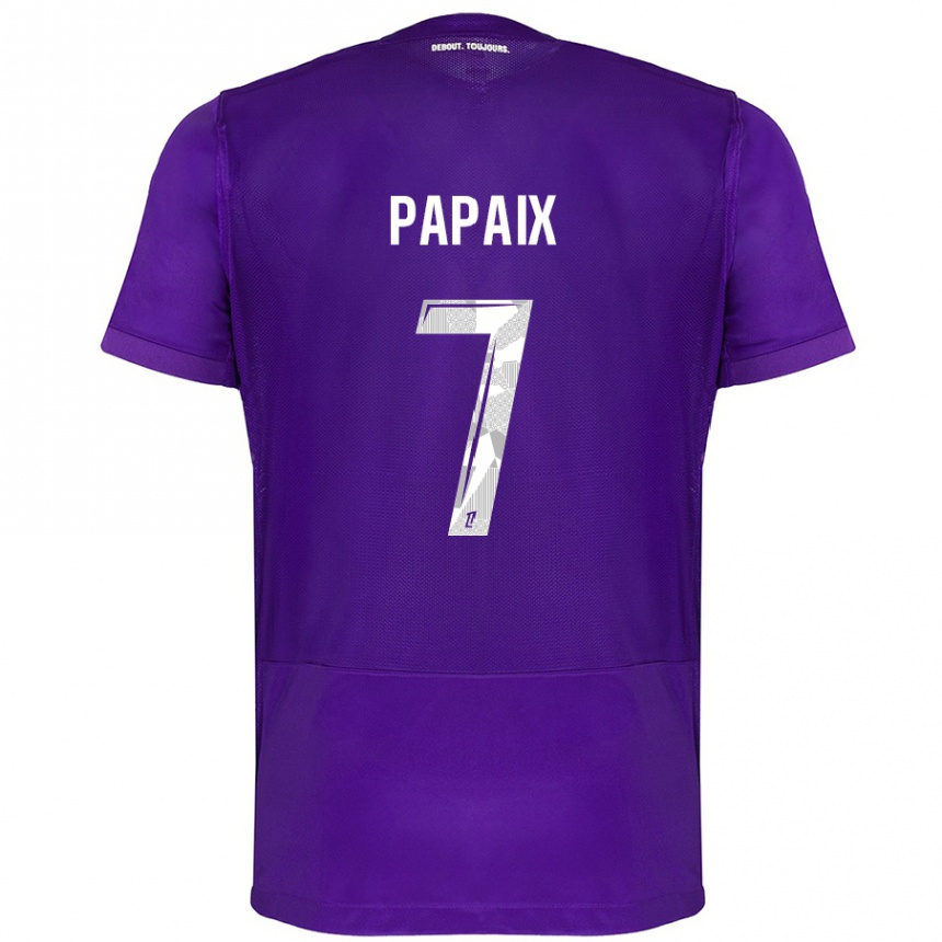 Niño Fútbol Camiseta Marie Papaix #7 Morado Blanco 1ª Equipación 2024/25 México