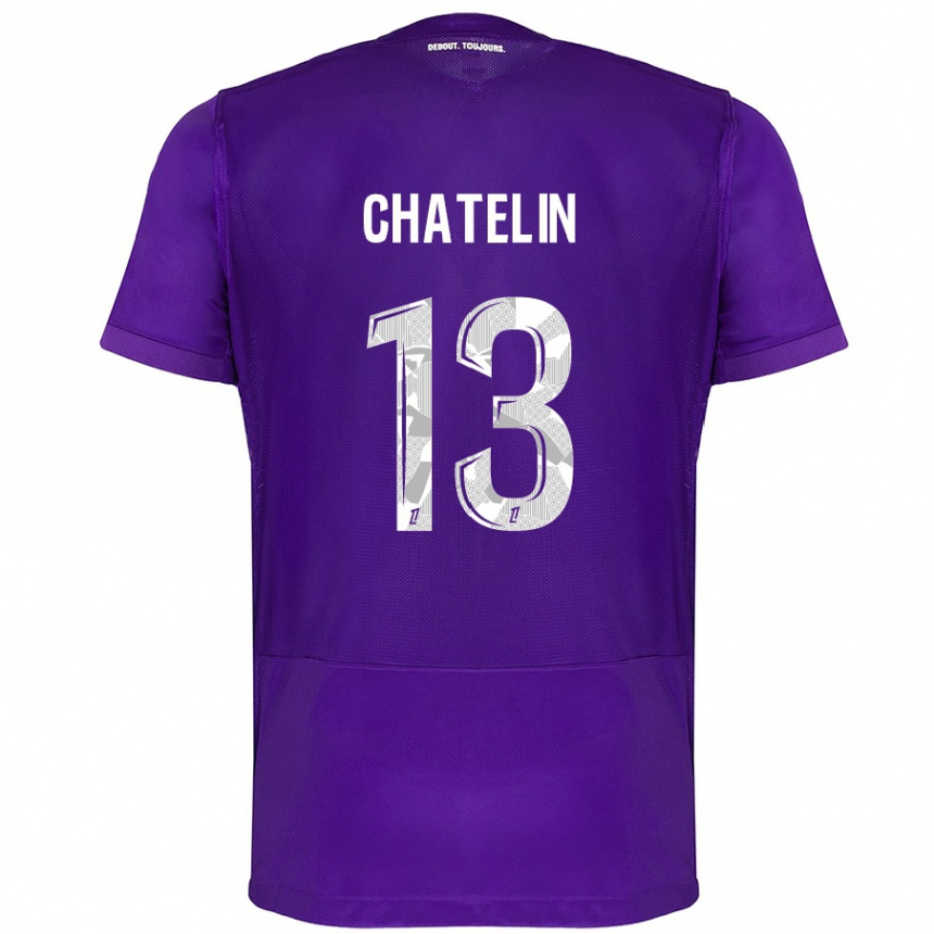 Niño Fútbol Camiseta Delphin Chatelin #13 Morado Blanco 1ª Equipación 2024/25 México