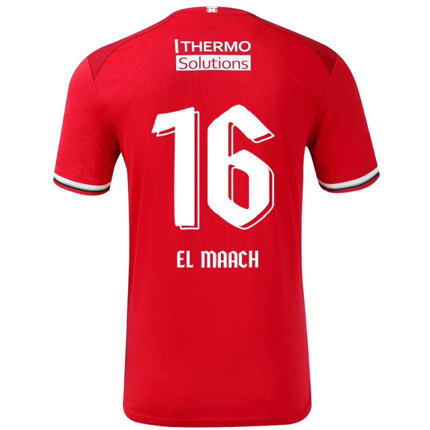 Niño Fútbol Camiseta Issam El Maach #16 Rojo Blanco 1ª Equipación 2024/25 México