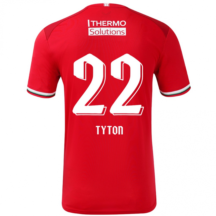 Niño Fútbol Camiseta Przemyslaw Tyton #22 Rojo Blanco 1ª Equipación 2024/25 México