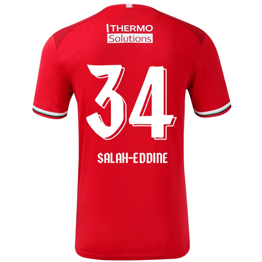 Niño Fútbol Camiseta Anass Salah-Eddine #34 Rojo Blanco 1ª Equipación 2024/25 México